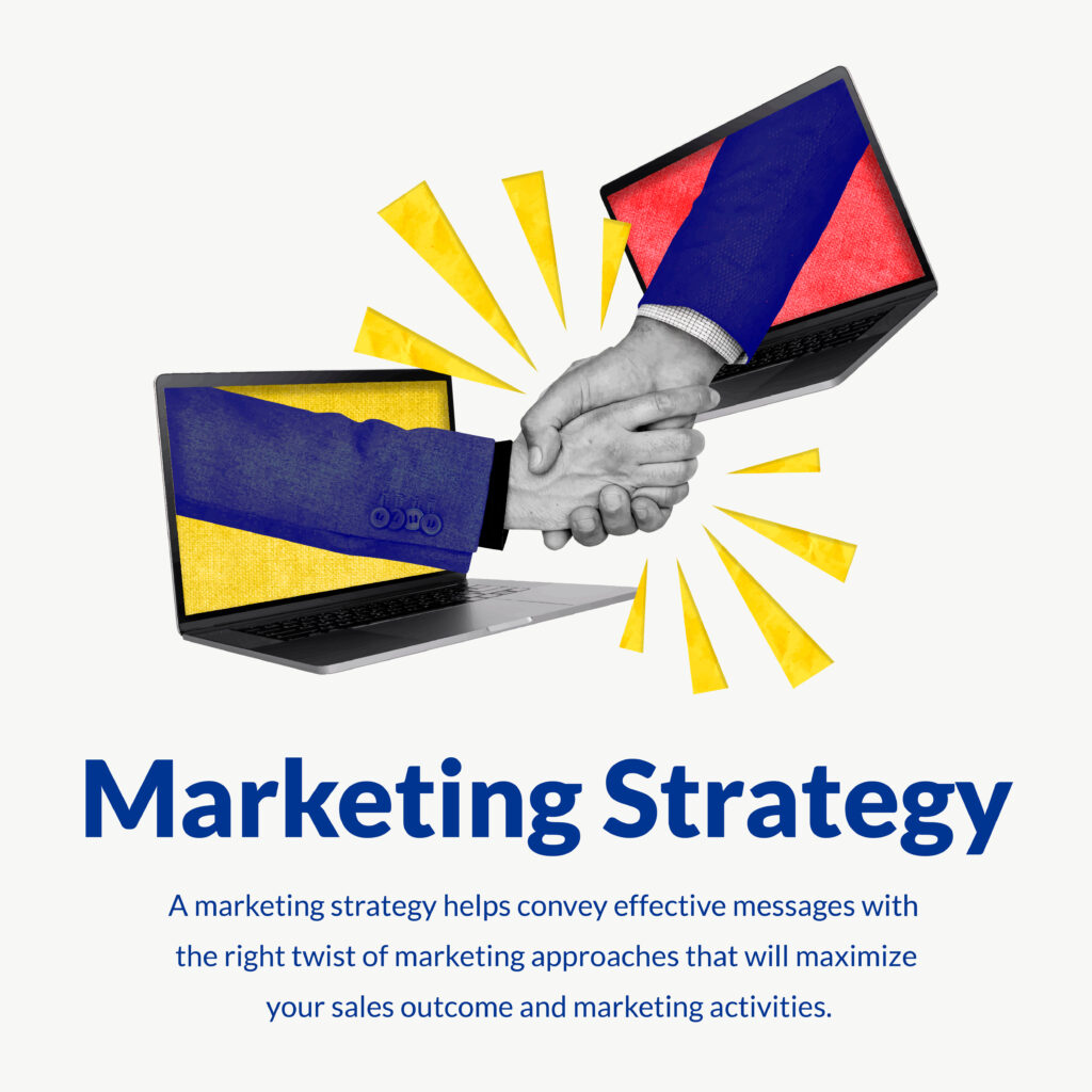 Editable marketing strategy template vector with online networki